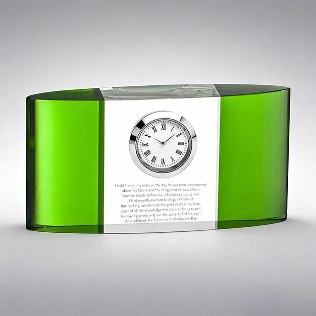 Green crystal clock tableclock Green crystal clock tableclock